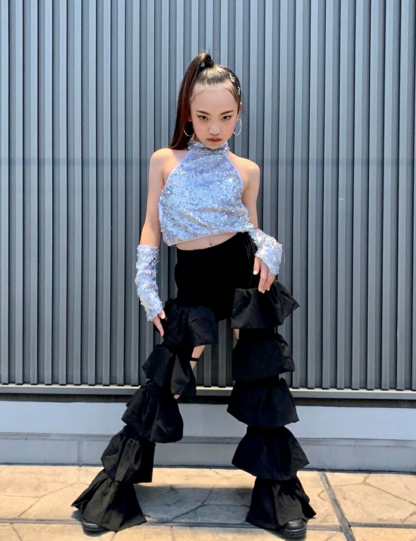 楽天市場】ダンス衣装 キッズ セットアップ スパンコール キラキラ衣装