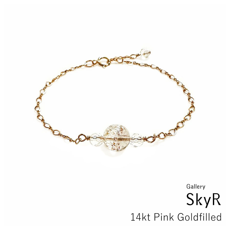 楽天市場】ゴールデンストロベリークォーツ ＆ 水晶 ブレスレット