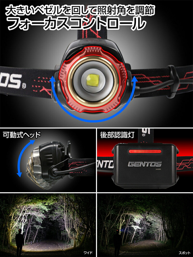 楽天市場】GH-300RG-SET GENTOS ジェントス Gシリーズ LEDヘッドライト