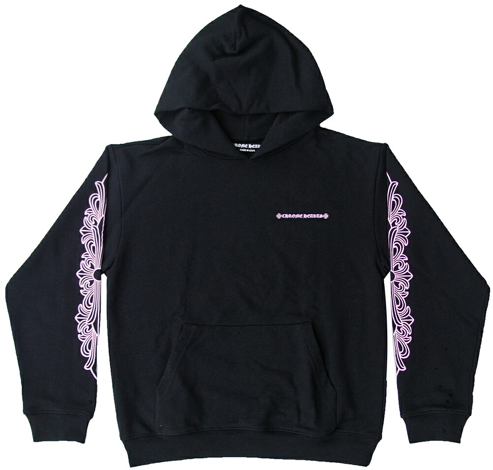 楽天市場】CHROME HEARTS HOODIE FLORAL CROSS BLACK / PINK クロム