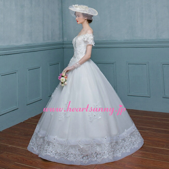 楽天市場】ウェディングドレス プリンセス☆B154☆ラインストーン