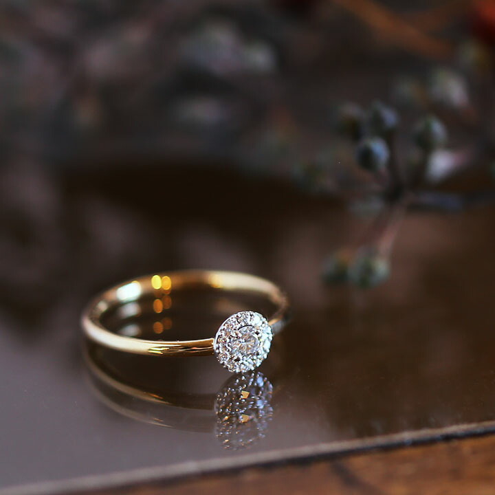 楽天市場】【Diamond Combi Ring】 K10/K18/Pt900 ヘイローデザイン
