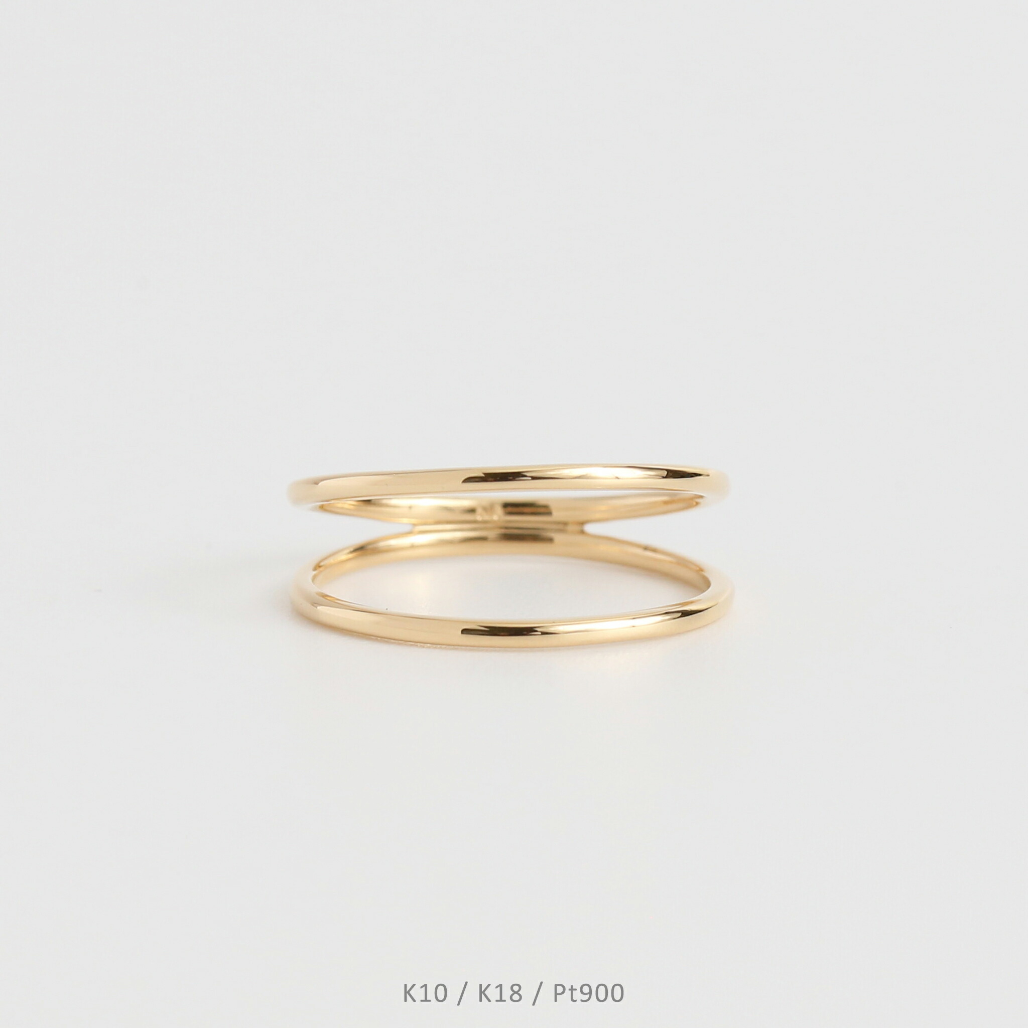 楽天市場】【Athena Ring】 K10/K18/Pt900 ダブルライン 地金 リング