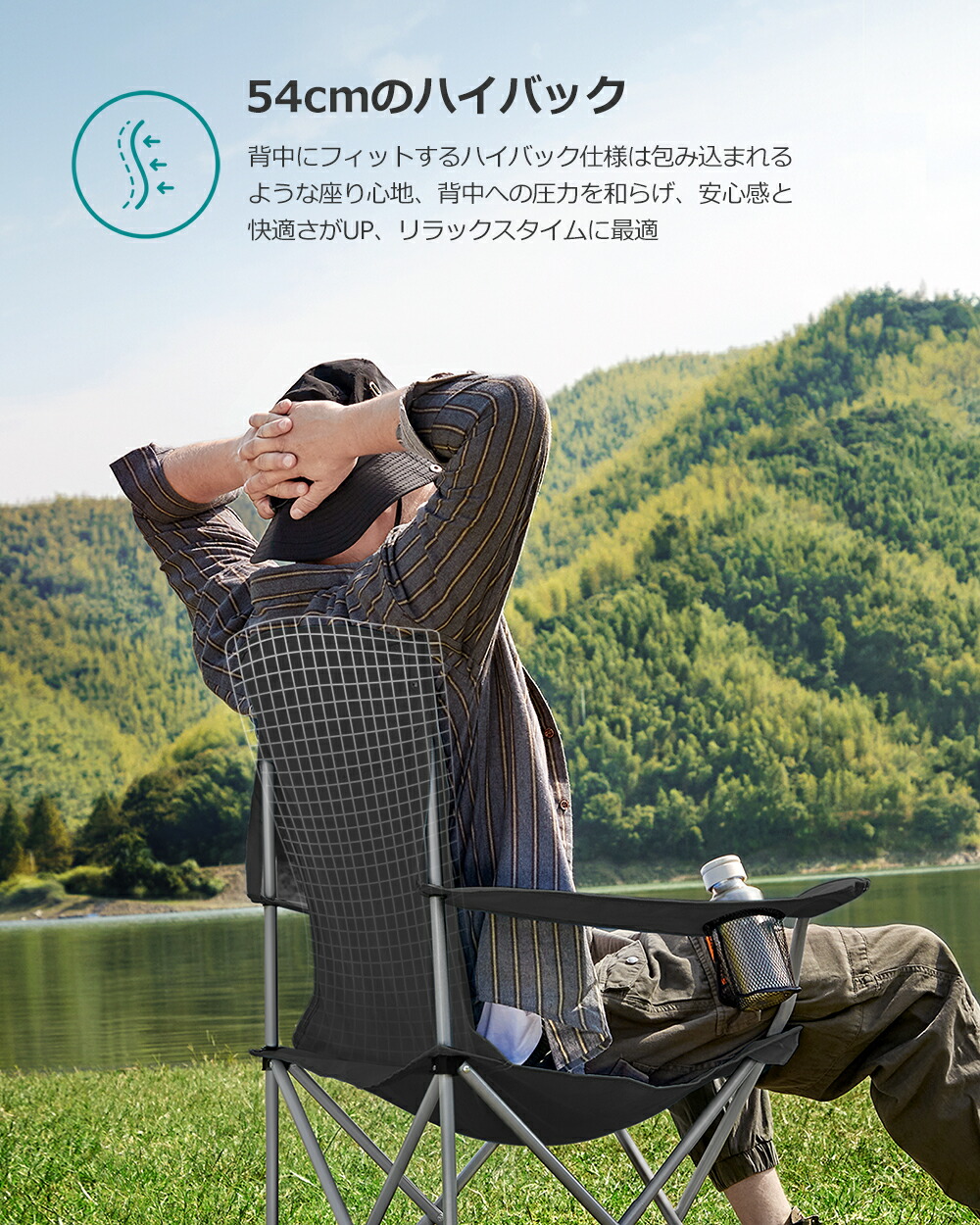 楽天市場】SONGMICS Camping Chairs アウトドアチェア 2脚セット 耐
