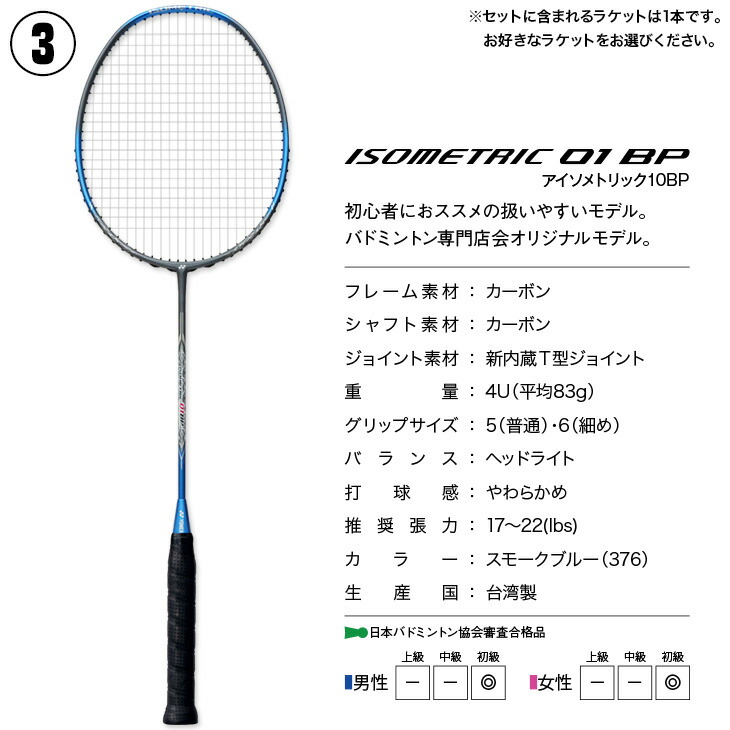 楽天市場】ヨネックス バドミントンセット 初心者向け 専門店会限定