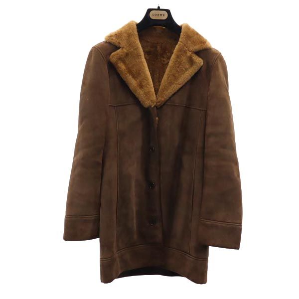 楽天市場】古着 LOEWE ロエベ 羊革 レザー ムートンジャケット 36