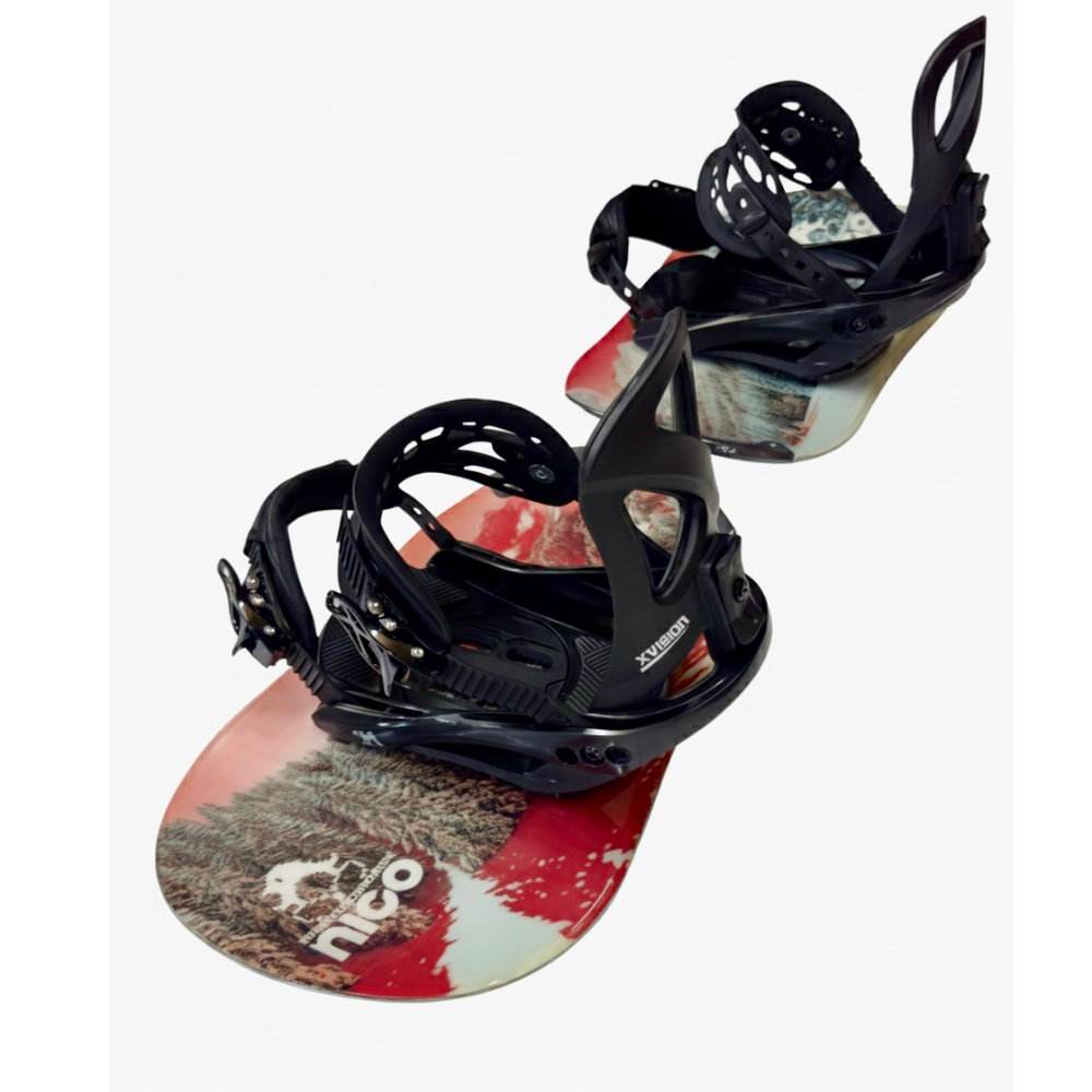 楽天市場】nico セパレートスノーボード ビンディングセット RED