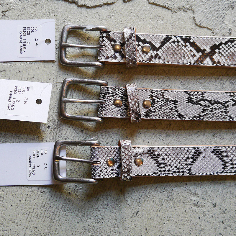 楽天市場】パイソンベルト ヌメ革 ヘビ革ベルト ヘビベルト
