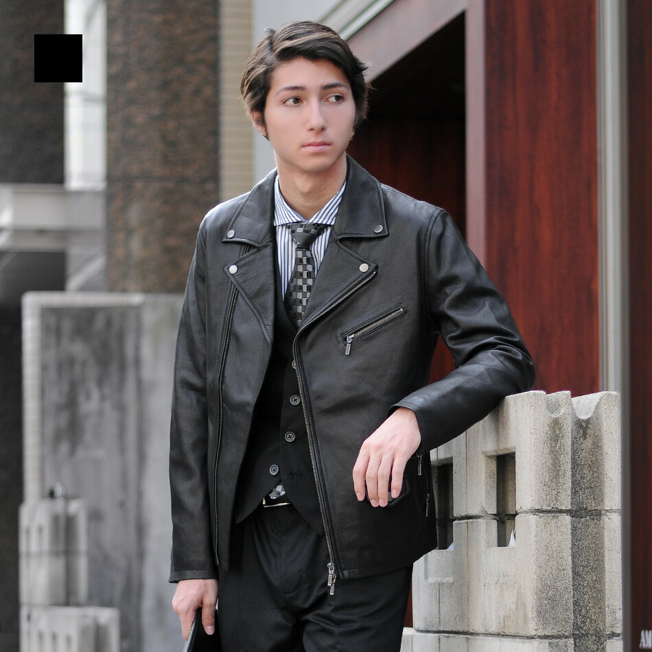 楽天市場】レザージャケット メンズ 本革 ゴートレザー 山羊革