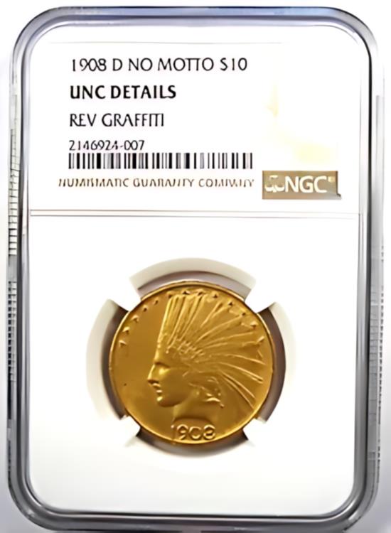 楽天市場】1908-D インディアン ゴールド イーグル $10 モットー