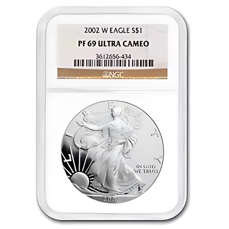 楽天市場】2002-W プルーフ アメリカン シルバー イーグル PF-69 NGC