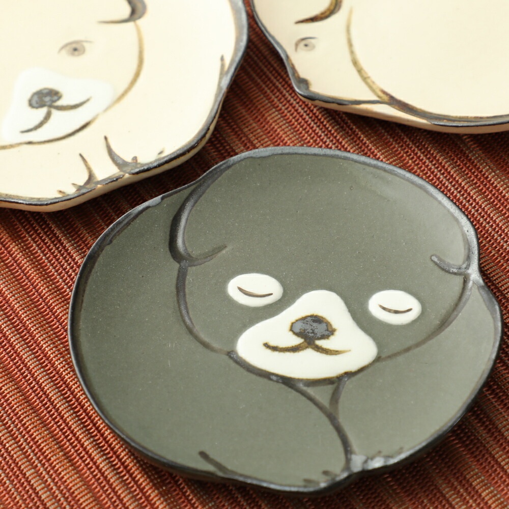 楽天市場】仔犬豆皿 中村芳中 琳派 白 黒 薄茶 みやびの器 小皿 m26-03