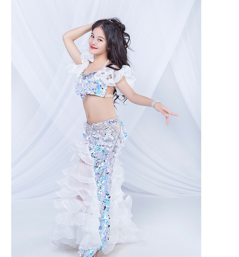 楽天市場】キッズベリーダンス衣装 スパンコール フリルデザイン