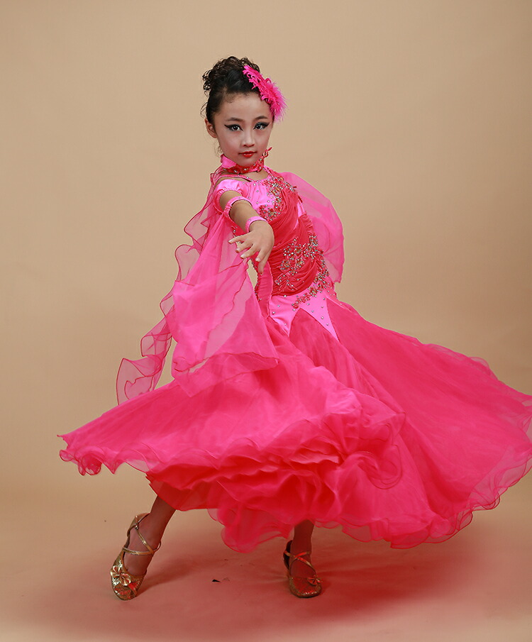 楽天市場】子供 社交ダンス衣装 ドレス キッズ ワンピース 女の子 白