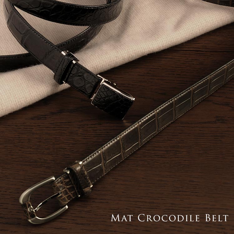 楽天市場】クロコダイル ベルト マット加工 30mm メンズ メンズベルト
