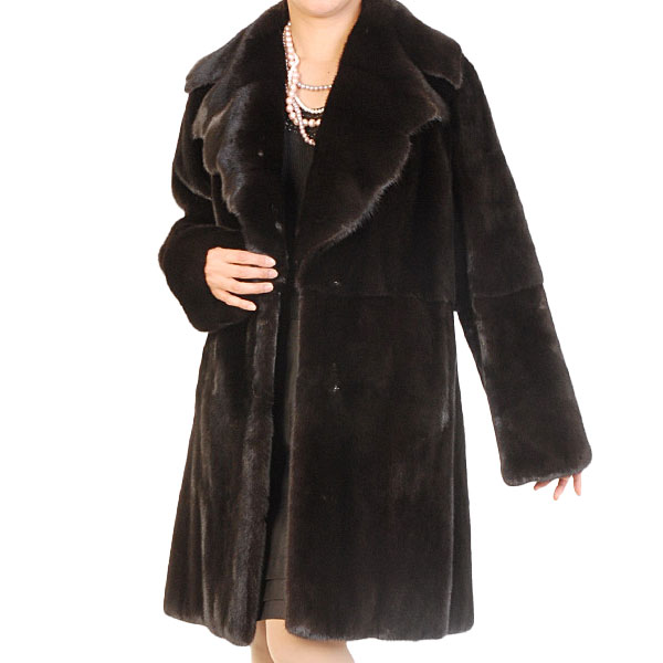 楽天市場】【40%offクーポン】スカンブラックミンクコート テーラード