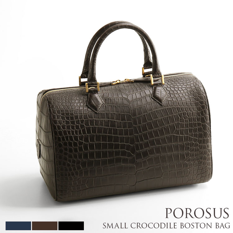 楽天市場】スモール クロコダイル ボストンバッグ レディース センター