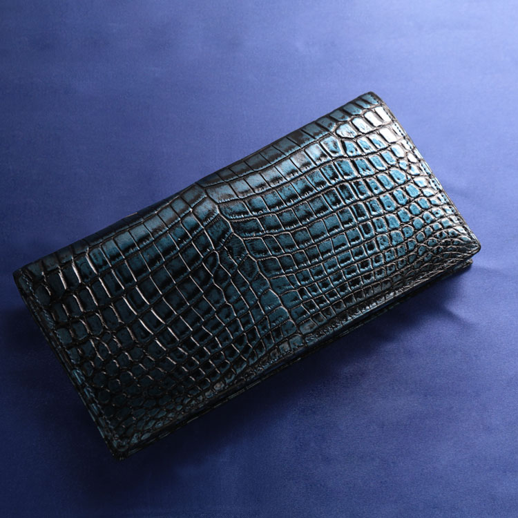 楽天市場】クロコダイル 長財布 センター取り 一枚革 無双 日本製
