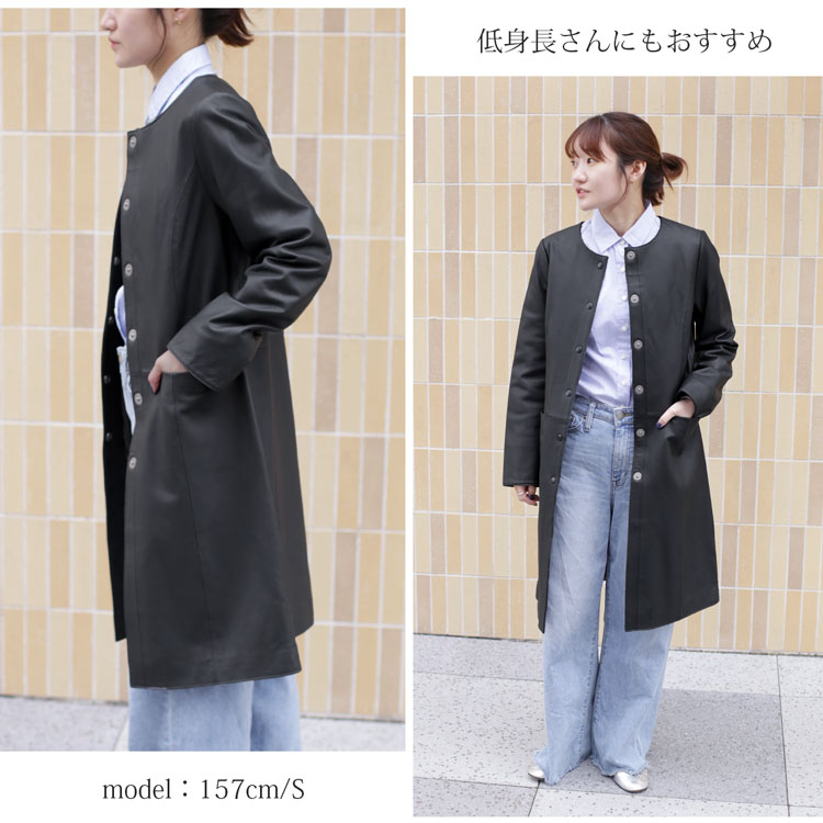 楽天市場】レザー コート アウター レディース ラムレザー 本革 ノー