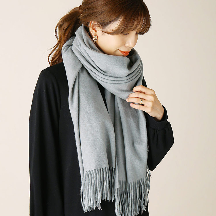 楽天市場】カシミヤ 100% ストール マフラー レディース ライトグレー