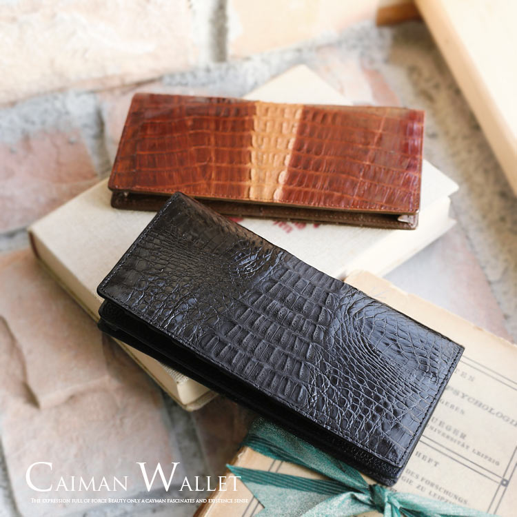 楽天市場】カイマン 二つ折 長財布 シャイニング 小銭入れ付き 束入れ