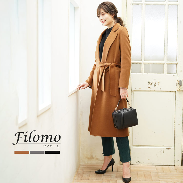 楽天市場】Filomo カシミヤ 100% コート レディース ガウン ロング
