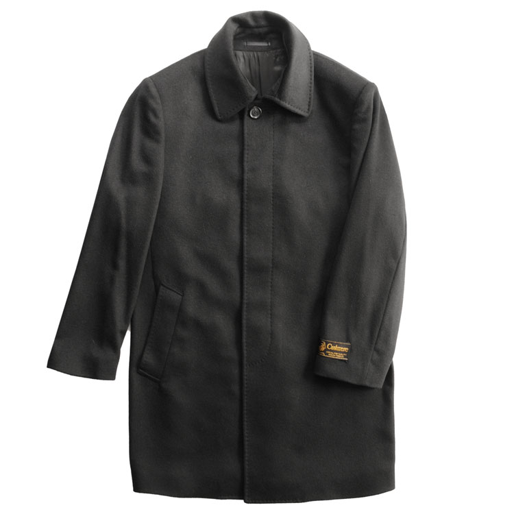 楽天市場】カシミヤ ステンカラー コート メンズ 比翼仕立て 冠婚葬祭