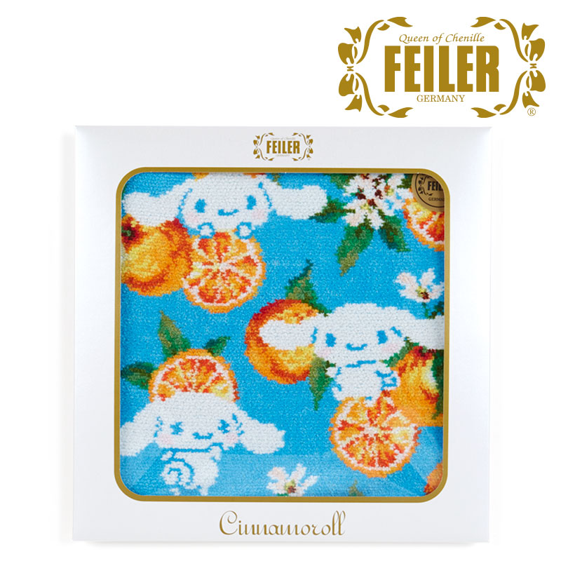 シナモロール フェイラー シュニール織ハンカチ ライトブルー