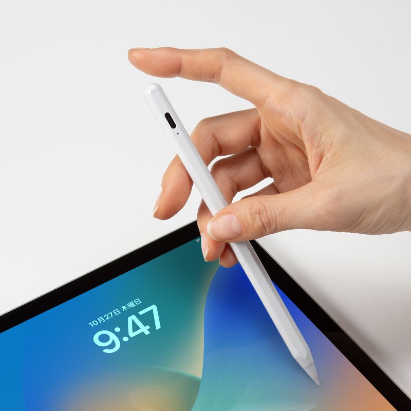楽天市場】Apple iPad専用 極細タッチペン 充電式 ホワイト : サンワ