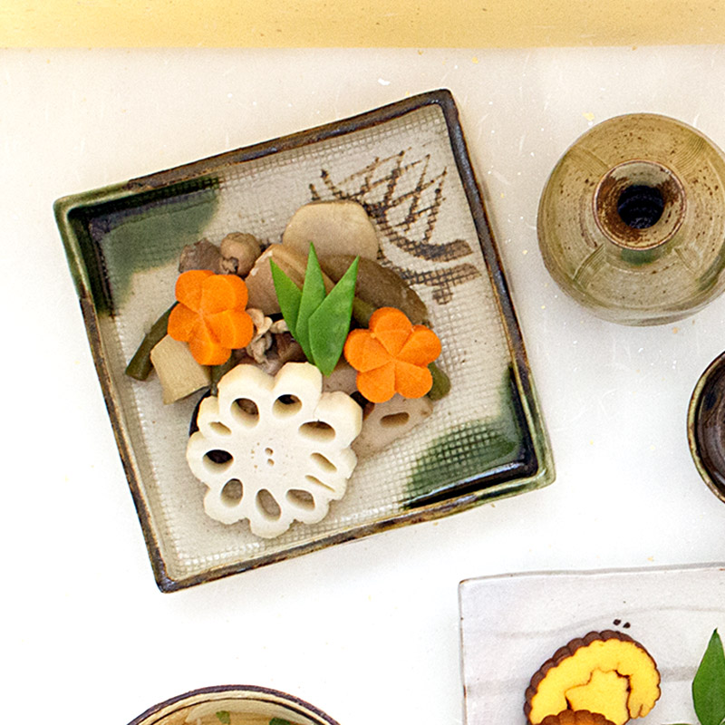 楽天市場】【アウトレット】織部 梅文 角鉢 ※布目有無おまかせ / 食器