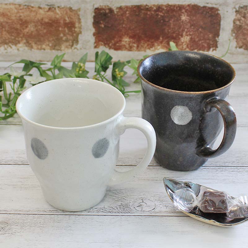 楽天市場】【アウトレット】ドット柄 たたき マグカップ（2色選択