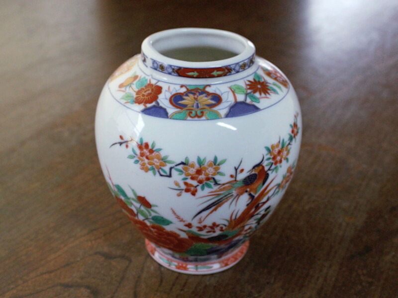 楽天市場】【アウトレット】金彩錦花鳥 つぼ型花瓶 ※色ごちゃ混ぜ