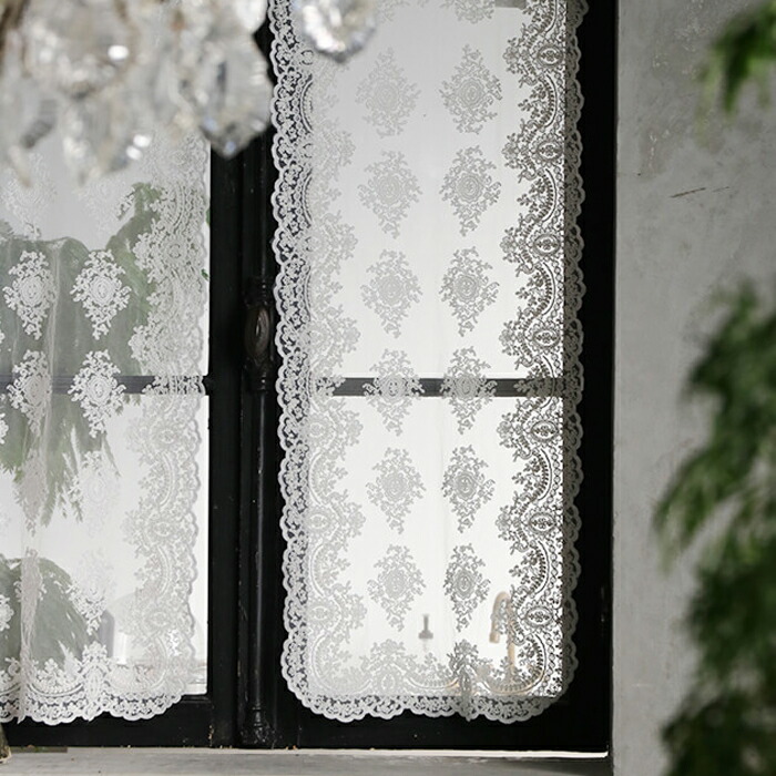 楽天市場】カフェカーテン オフホワイト 40x95cm Chez moi Luxury