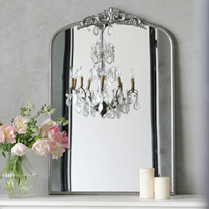 【Sarah Grace】【新品】薄水色 木製 フレーム 壁掛け鏡 サラグレースがプロデュースを手掛ける壁掛けミラー