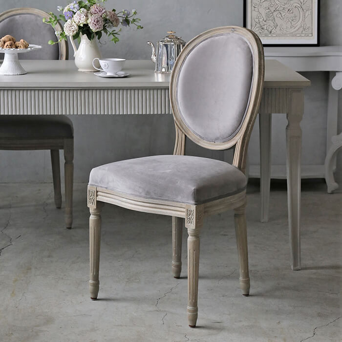 楽天市場】ダイニングチェア ナチュラルA ＆ ライトグレー ベルベット