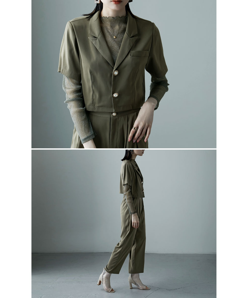 楽天市場】3piecesジャケット＆パンツセットアップドレス アウター