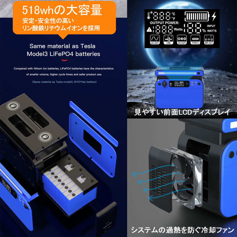 楽天市場】即納【MORIBUS】(3色) 日本仕様 ポータブル電源 500W