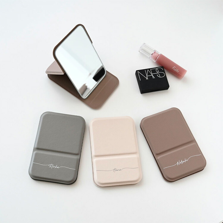 楽天市場】名入れ 手鏡 コンパクトミラー【 折りたたみ スタンドミラー