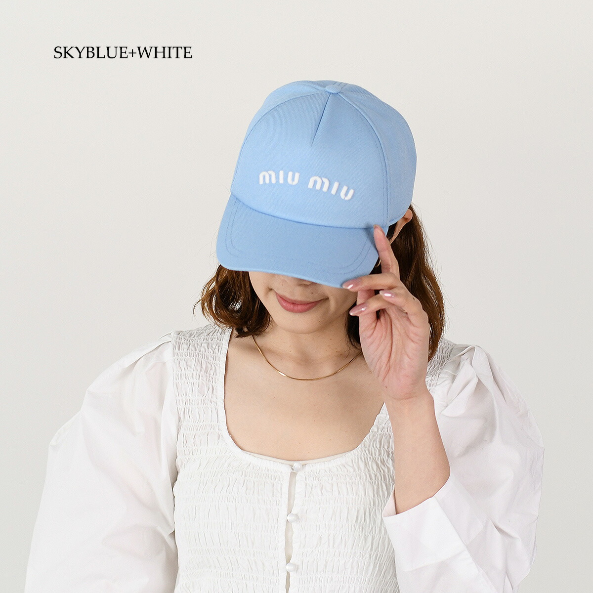 楽天市場】MIU MIU ミュウミュウ キャップ 帽子 ドリル ベースボール