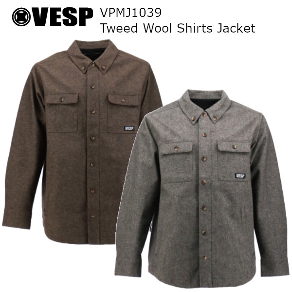 楽天市場】23-24 VESP べスプ VPMJ1039 Tweed Wool Shirts Jacket