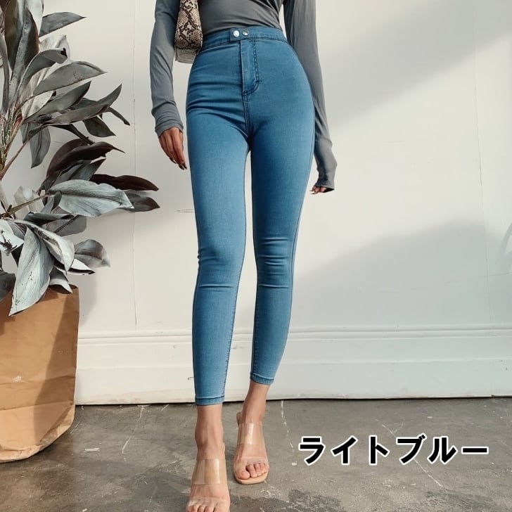 楽天市場】ジーンズ スキニー デニム ボトムス ハイ ウエスト デニム