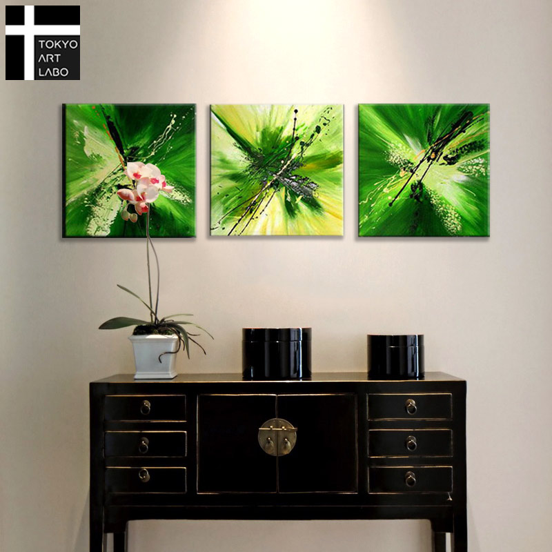 楽天市場】油絵 絵画 緑の抽象 アートパネル モダン 手描きならではの