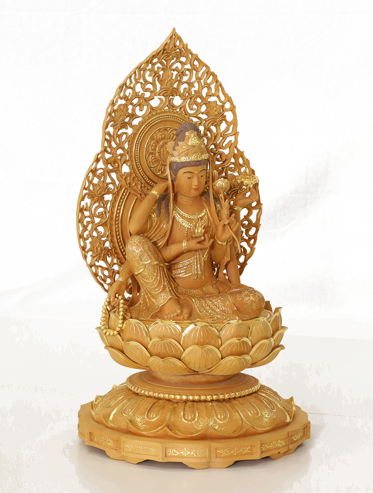 楽天市場】【総高53cm】如意輪観音 木彫 仏像一刀彫 / 素材：香榧