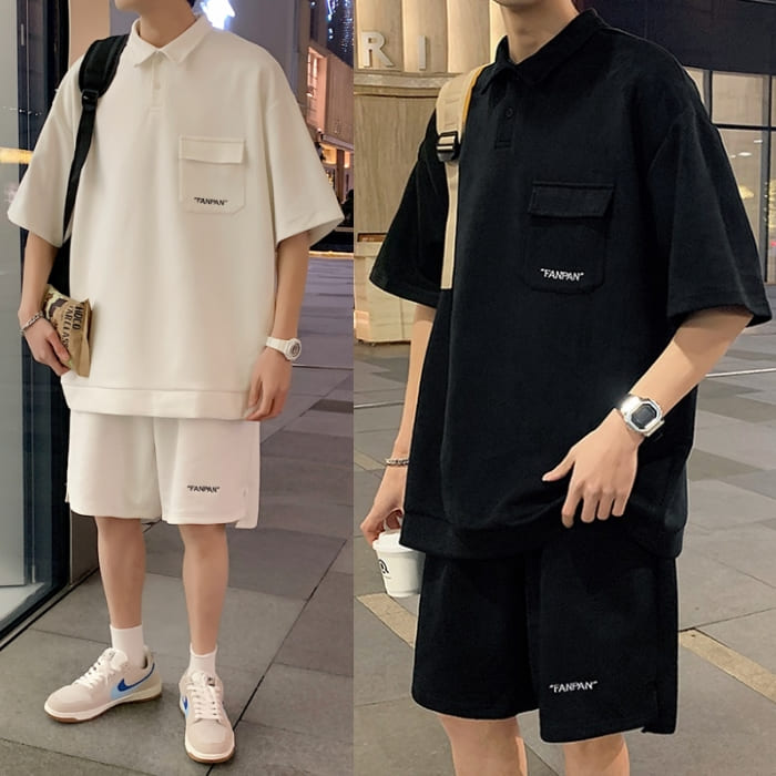 楽天市場】セットアップ メンズ ポロシャツ ハーフパンツ 2点セット 春