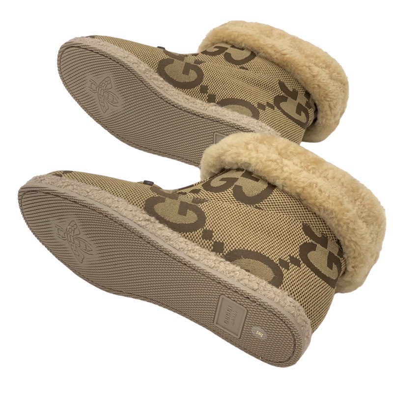 楽天市場】未使用 グッチ GUCCI ブーツ ショートブーツ ムートンブーツ