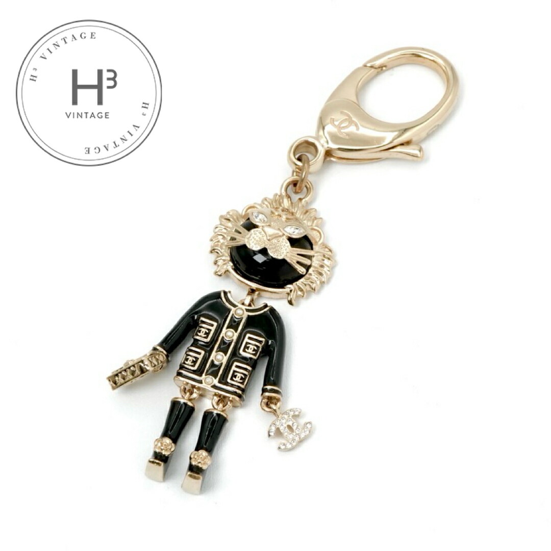 楽天市場】シャネル CHANEL チャーム ゴールド ブラック キーホルダー
