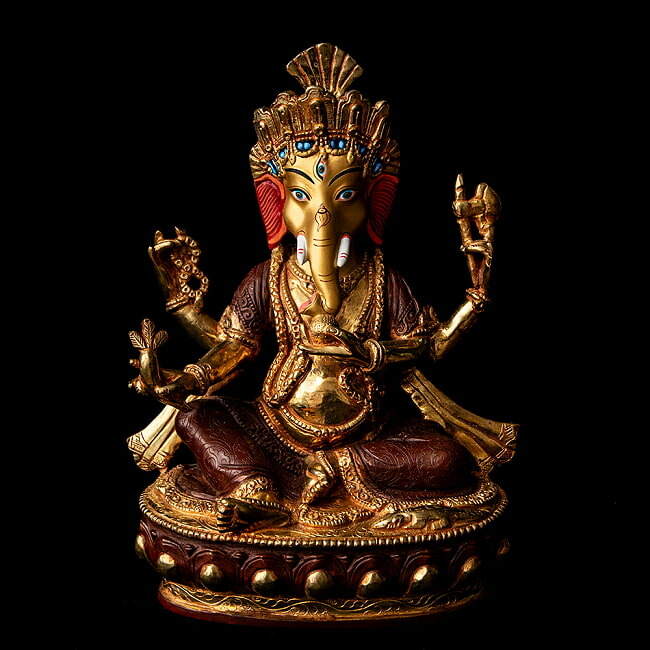 楽天市場】【送料無料】 大聖歓喜天（ガネーシャ） 銅造鍍金仕上げ