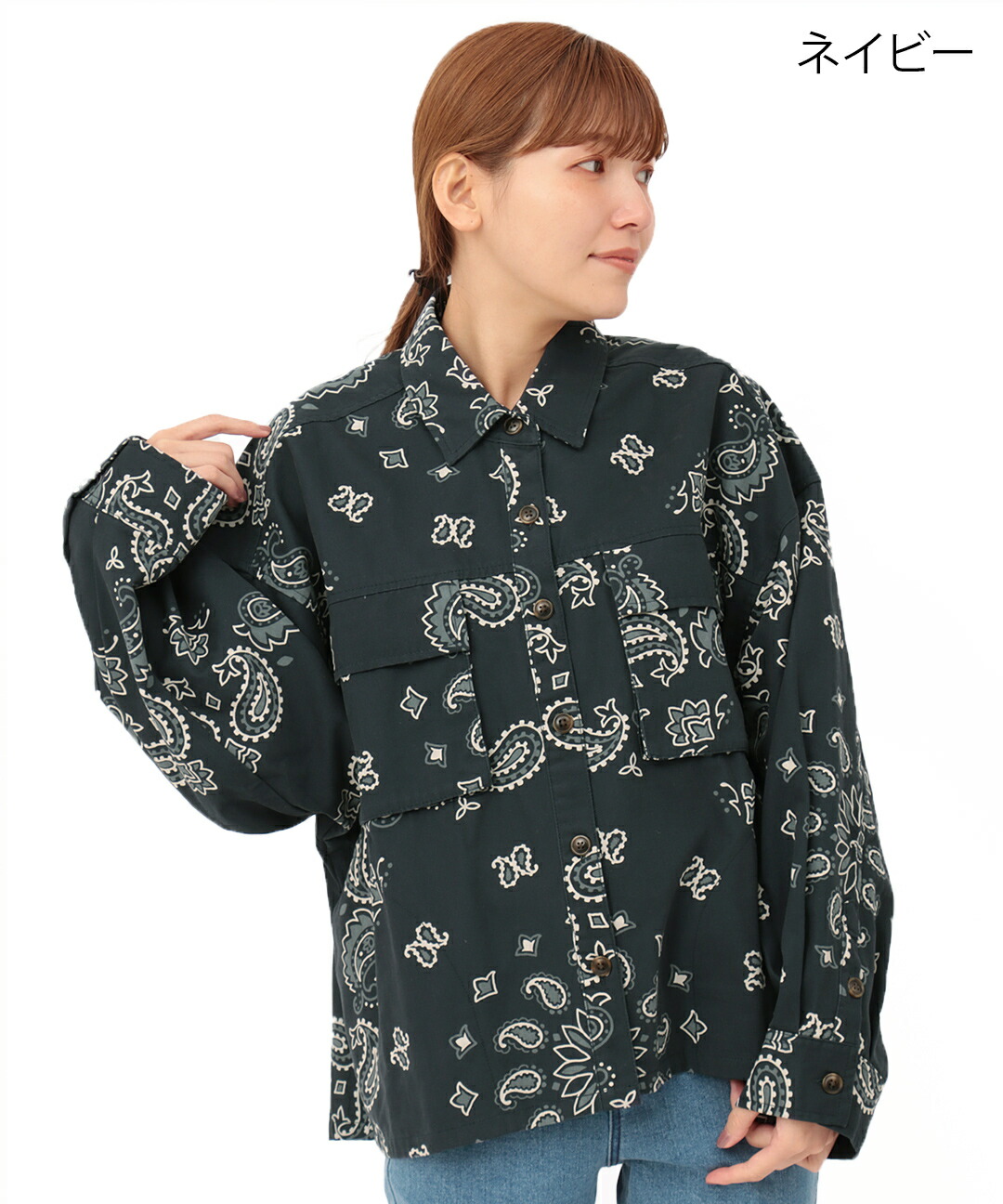 楽天市場】シャツ オーバーサイズ ビッグシルエット ペイズリー柄