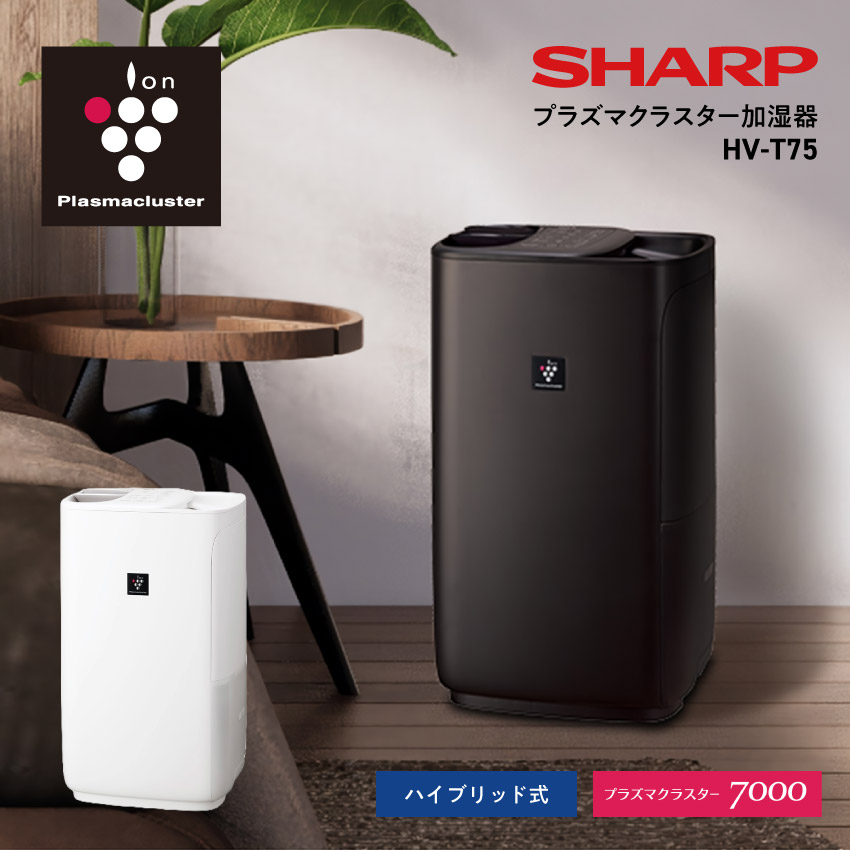 楽天市場】シャープ HV-T75 プラズマクラスター加湿器 （ホワイト系