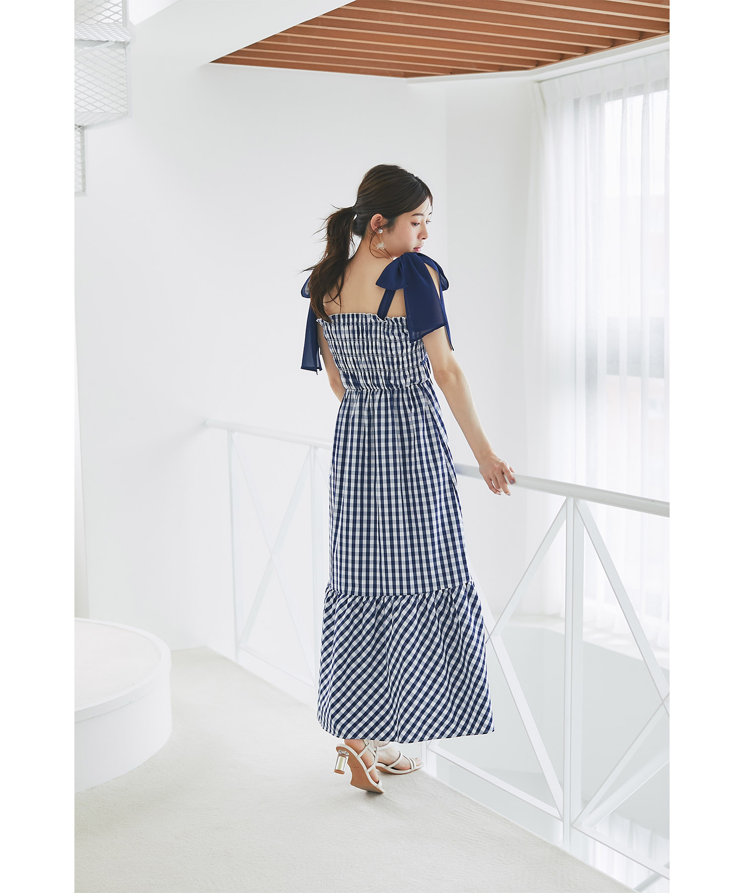 楽天市場】フロントリボン付きリボンショルダーギンガムチェック